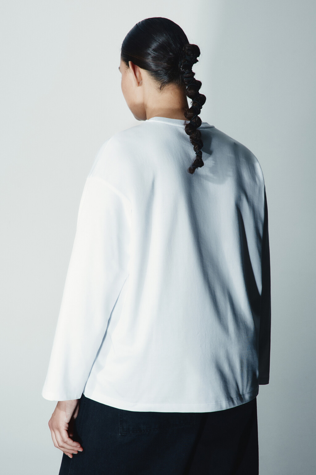 Лонгслив хлопковый с принтом - цвет белый - 3